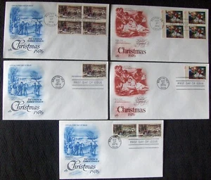 5 different US FDC SC #1701-1702 CHRISTMAS 1976. - Picture 1 of 3