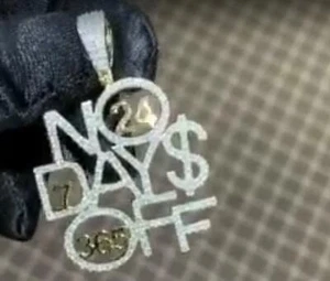 2inch No Days Off Pendant Customised 925 Sterling Silver Pendant RSG 665 - Picture 1 of 3