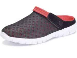 Hsyooes Garden clogs Red Mens Womens summer breathable mesh slippers non-slip - Picture 1 of 7