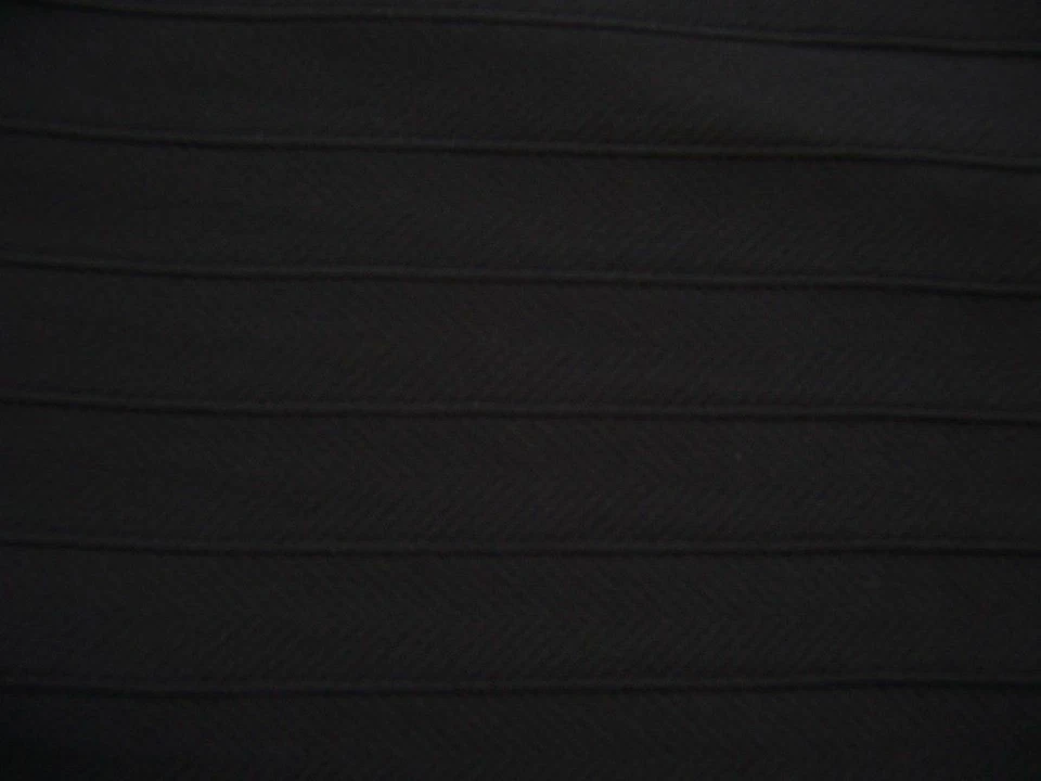 WSE12 ITALIAN PINTUCKED VISCOSE BLACK HERRINGBONE 18" X 42" FABRIC  - Image 1 of 1