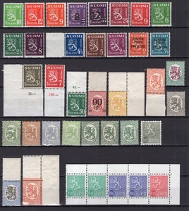 Finlandia 1917-1963 vari tipi di leone gruppo di 38 francobolli tutti MNH - Foto 1 di 1
