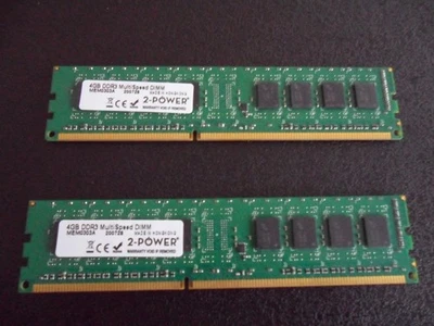 2 x 4GB 2-Power 1066/1333/1600 MHz DIMM Memory MEM0303A DDR3 Multispeed - Image 1 of 3