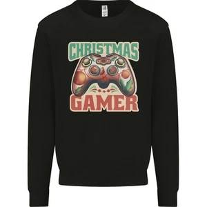 Christmas Gamer Funny Gaming Joypad Kids Sweatshirt Jumper - Picture 1 of 33