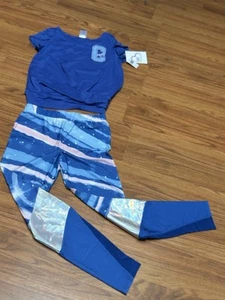 Girls' Disney Cinderella 2pc Top and Bottom Lounge Set - Blue 13 - Picture 1 of 10