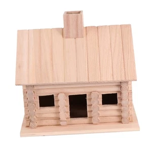 Nido per uccellini in legno di pino voliera decorazione da esterno per uccellini piccoli stile capanna design... - Foto 1 di 9
