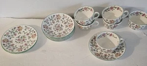 Minton Haddon Hall Bone China Set of 6 Coffee Cups and Saucers & 2 Bread Plates - Bild 1 von 10