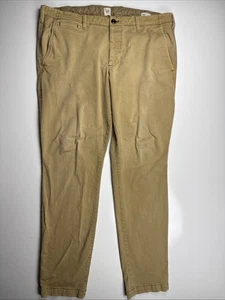 Gap Khaki Pants Mens Size 38 x 30 Tan Skinny Leg Chino Mid Rise Work Formal - Picture 1 of 9