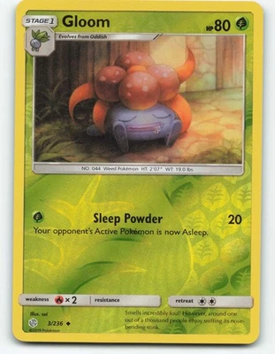 Gloom 3/236 Reverse Holo Pokemon card - Image 1 of 2