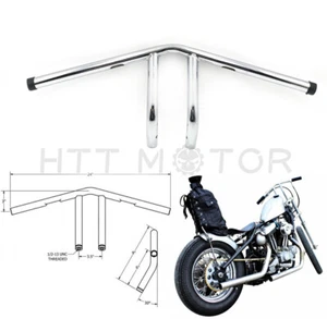 HongK 1" Chrome Whiskey Handlebars For Harley Sportster Dyna Chopper Bobber - Bild 1 von 7