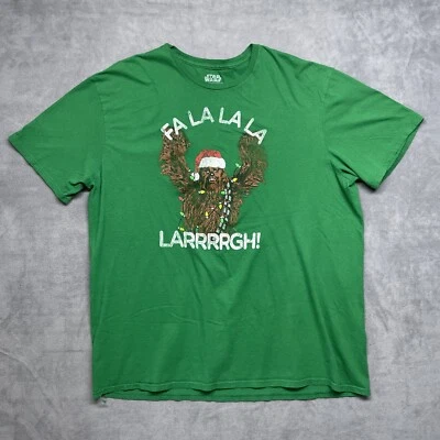 Camiseta Star Wars Navidad Chewbacca Verde 2XL Algodón Vacaciones Camiseta Starwars Foto 1 de 4