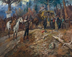 Charles Russell The Hold Up Canvas Print 16 x 20 - Picture 1 of 4