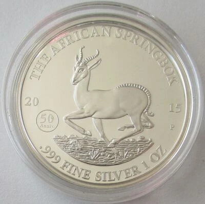 Gabun 1000 Francs 2015 Springbock 1 Oz Silber PP - Bild 1 von 2