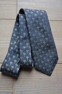JOOP! Corbata 100% seda gris azul con pequeñas palmeras súper bonita EDEL - Imagen 1 de 7