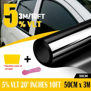Uncut Roll Window Tint Film 5% VLT 20" x 10ft Feet Car Home Office Glass EOA - Picture 1 of 10