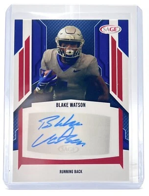 2024 SAGE #A-BW Blake Watson Rookie Red Auto, RB Denver Broncos, RC, NM+!! - Image 1 of 3