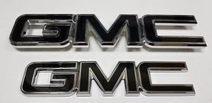 Emblemas de puerta trasera cromado negro parrilla delantera insignias apto para GMC Sierra 2015-2019 - Imagen 1 de 1
