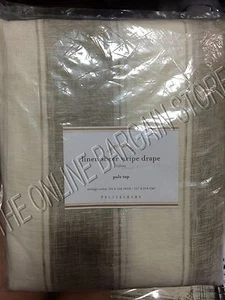 Pottery Barn Linen Stripe Sheers Drapes Panels Curtains Pole Top 50x108 Neutral - Picture 1 of 3