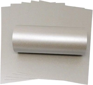 20 A4 MERCURY SILVER SPARKLE PAPER WITH IRIDESCENT SPARKLE 120GSM CARD CRAFT - Picture 1 of 1