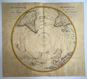SÜDHALBKUGEL 1714 GUILLAUME DELISLE GROSSE ANTIKE KARTE 18. JAHRHUNDERT - Bild 1 von 15