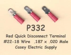Conector de terminal 40 ROJO QD MACHO de desconexión rápida #22-18 cable .187 pestañas MOLEX - Imagen 1 de 1