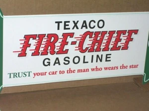TEXACO - Vertrau dein Auto dem Mann, der den Stern trägt - FEUERWEHRHÄUPTLING großes Pfeilschild - Bild 1 von 12