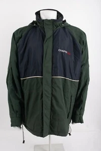 Vintage Chaps Ralph Lauren Mens Winter Coat Jacket Hooded XL Green Navy Blue  - Picture 1 of 6