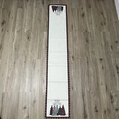 Unbranded Merry Christmas Tree Table Runners Buffalo Check Standard Size 70x13" - Image 1 of 4
