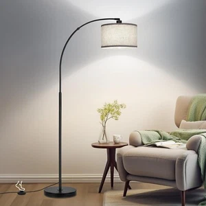 Black Arc Floor Lamps for Living Room,Modern Standing Lamp with Adjustable Dr... - Picture 1 of 6