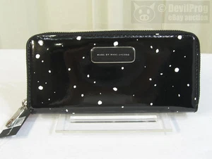 NWT MARC BY MARC JACOBS Ligero Black Space Print Zip Around Wallet Leather/Synth - Picture 1 of 12