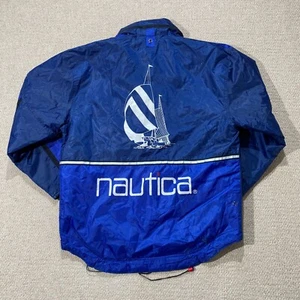 VINTAGE Giacca da competizione Nautica uomo media vestibilità rilassata anni 90 blu attrezzatura vela - Foto 1 di 13