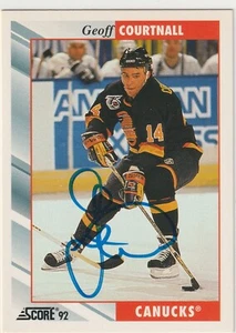 Geoff Courtnall signed 1992-93 Score card Canucks autograph Capitals - Picture 1 of 1