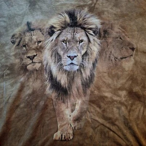 Vtg The Mountain T-Shirt Leather Tag Lion Denver Zoo Nature - Picture 1 of 7