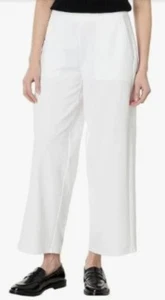 Eileen Fisher High Waist Wide Leg Pull On White Size XL Pants NWOT Organic Cotto - Picture 1 of 11