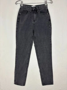 Miss Shop Womens Jeans Black Size 8 High Rise Tapered Rigid Streetwear Denim - Picture 1 of 8