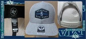 Cappello snapback regolabile camionista grigio backroad '47 Seattle Mariners NUOVO MLB - Foto 1 di 17