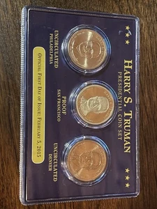 Harry S. Truman proof S  Presidental Coin Set. First Day Issue. Uncirculated - Picture 1 of 2