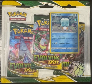2021 Pokémon TCG - Evolving Skies Blister | SEALED 3 Pack | Eiscue - Picture 1 of 4