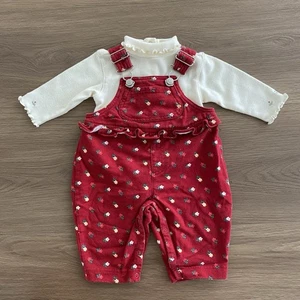 Vintage)Gymboree Rojo Floral Mono y Blanco Body Bebé Niña Talla Recién Nacido - Imagen 1 de 10