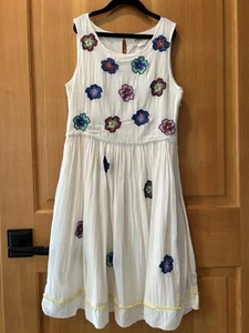 Boden Johnnie B Girls Sleeveless Boho Floral Dress. White, 11-12. Large - Picture 1 of 11