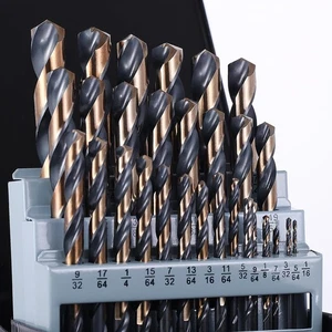 29-teiliges Kobalt Bohrer-Set 1/16 Zoll - 1/2 Zoll, 135 Grad Spitze HSS mit Schwarz und Gold... - Bild 1 von 6