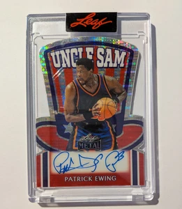 PATRICK EWING Auto 2024 Leaf INDEPENDENCE DAY NY KNICKS HOF Autograph # 1/1 - Picture 1 of 2
