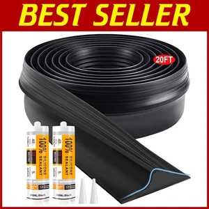 20FT Universal Garage Door Bottom Seal Strip Kit - Black - Picture 1 of 9
