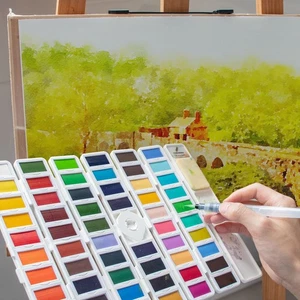 Aquarellfarben Set 58 farbige halbe Töpfe - Aquarellfarben Farben - Bild 1 von 5