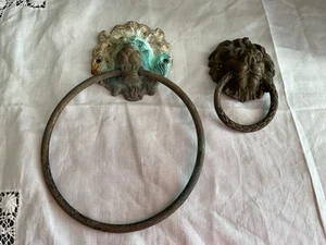 Vintage Messing Türklopfer Löwenkopf x 2 - Bild 1 von 14