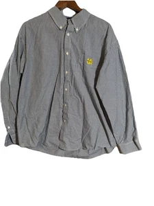 Colony besticktes kariertes Button Down Hemd blau weiß kariert.  Notre Dame - Bild 1 von 9
