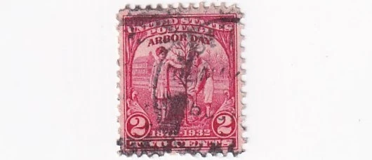 STAMPS US SCOTT 717 "Children Planting A Tree" "Arbor Day" 2 CENT 1932 USED - K - Image 1 of 1