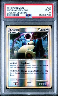 Snorlax 33/95 Call of Legends Reverse Holo PSA 9 - Image 1 of 2
