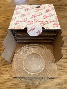 Princess House Fantasia 6” Crystal Bread Butter Plates #512 Set Of 4 New In Box - Picture 1 of 3