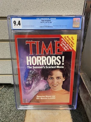 Sigourney Weaver Time Magazine CGC 9.4 Newsstand 7/28/1986 Aliens - Image 1 of 4