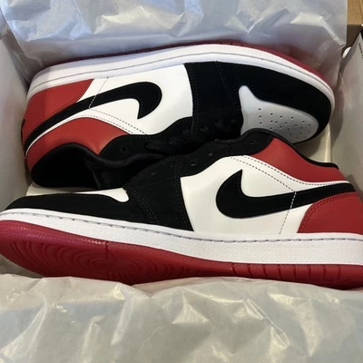 Nike Air Jordan 1 Low SE  White Black Varsity Red IB8971-106 Men Sz 9.5 NEW  - Image 1 of 4